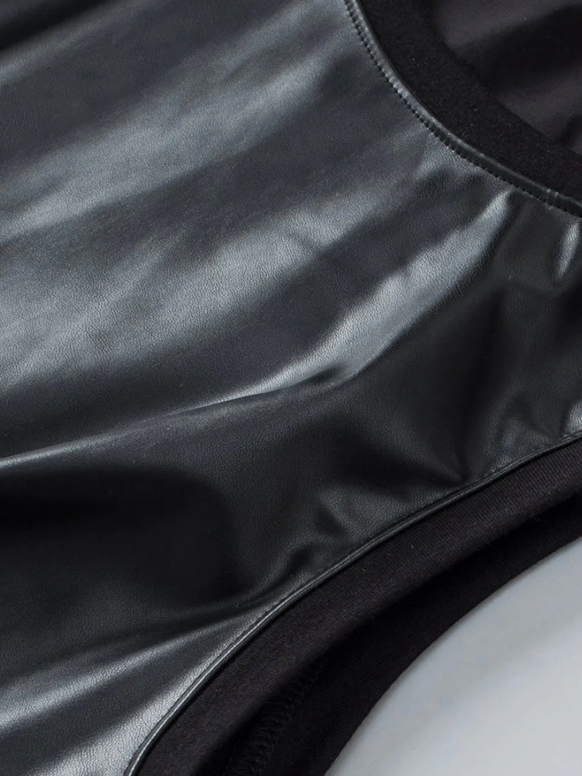 Faux Leather Racerback Tank Top - Image 7