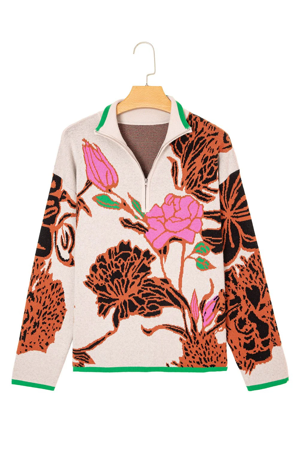 Flora & Fierce Quarter-Zip Sweater - Image 4