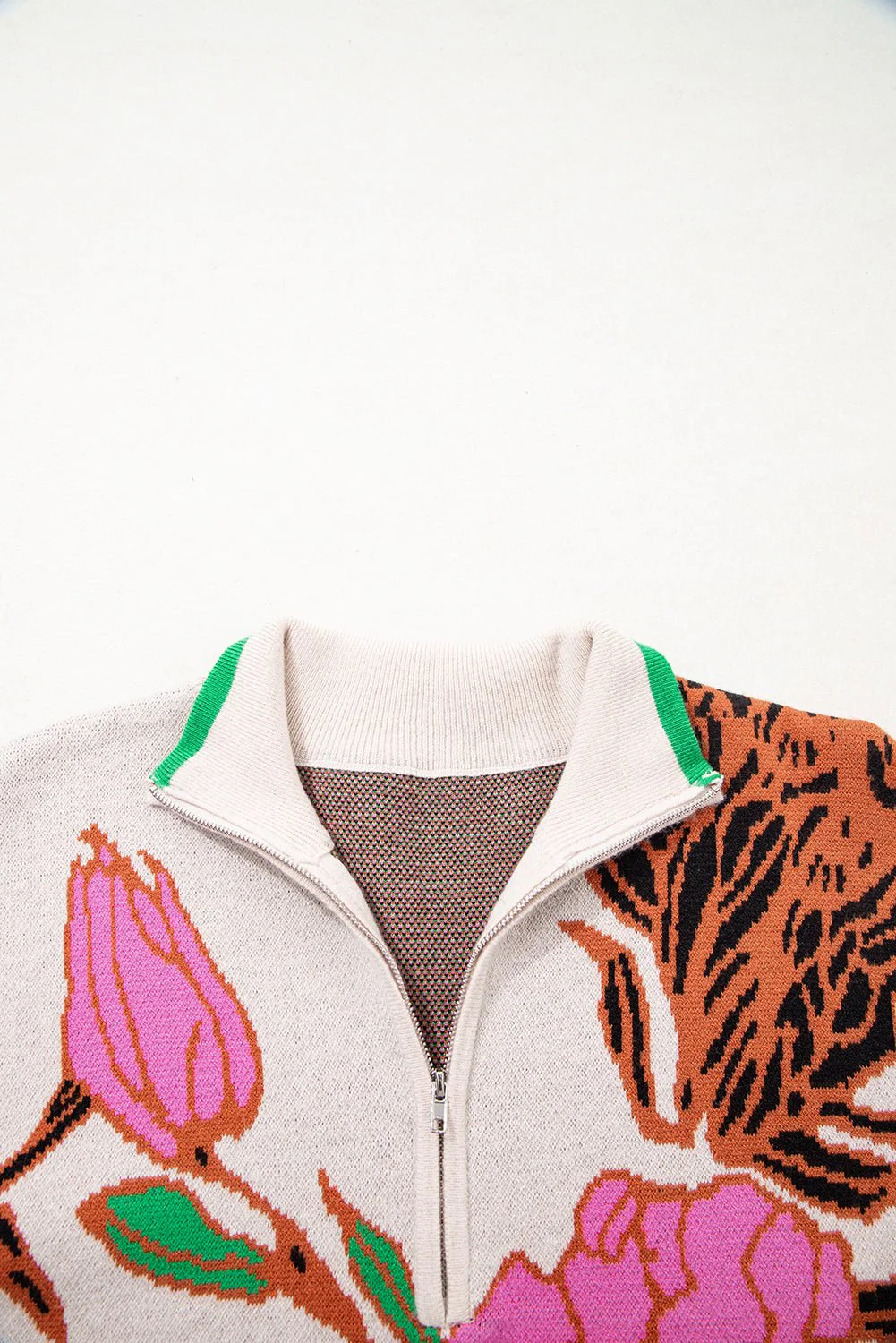 Flora & Fierce Quarter-Zip Sweater - Image 9
