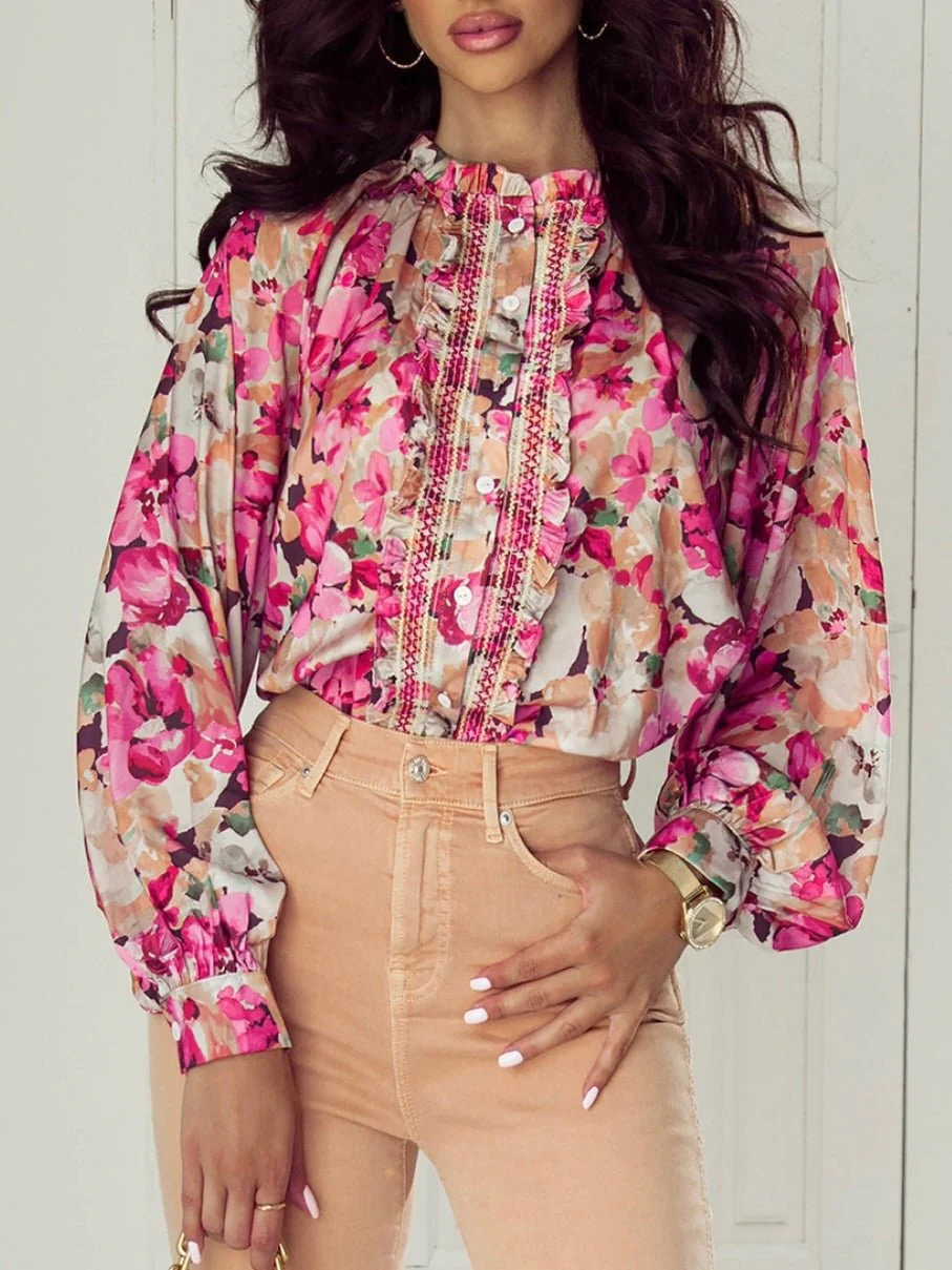 Floral Muse Ruffle Blouse - Image 3
