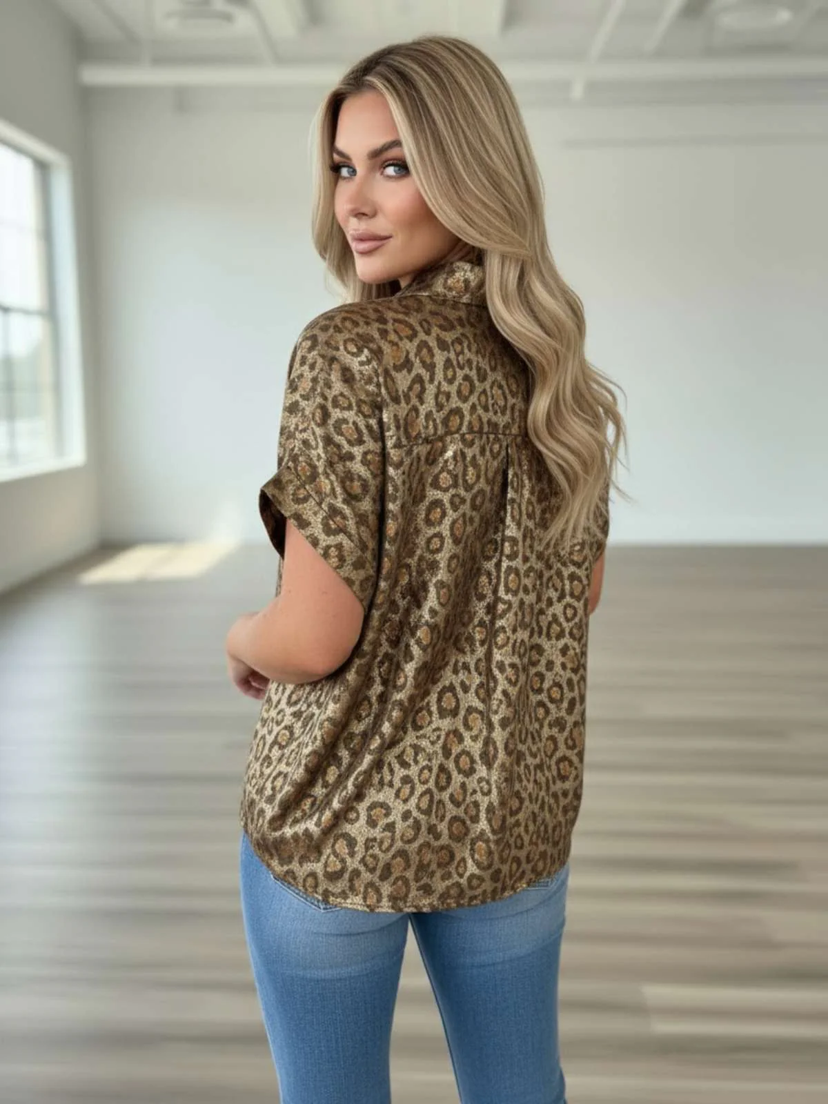 Molten Gold Leopard Shirt - Image 3