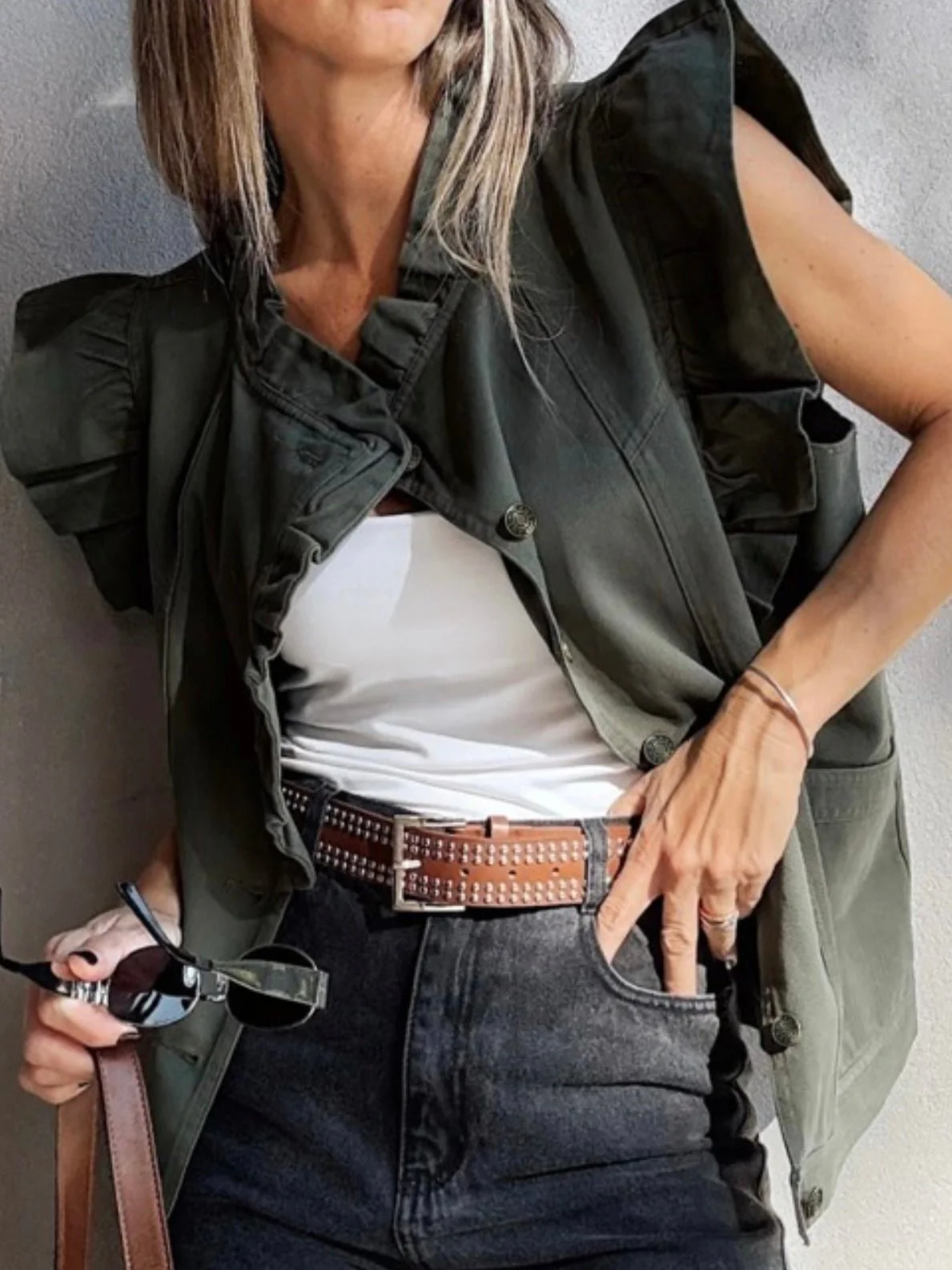 Safari Ruffle Utility Vest - Image 4