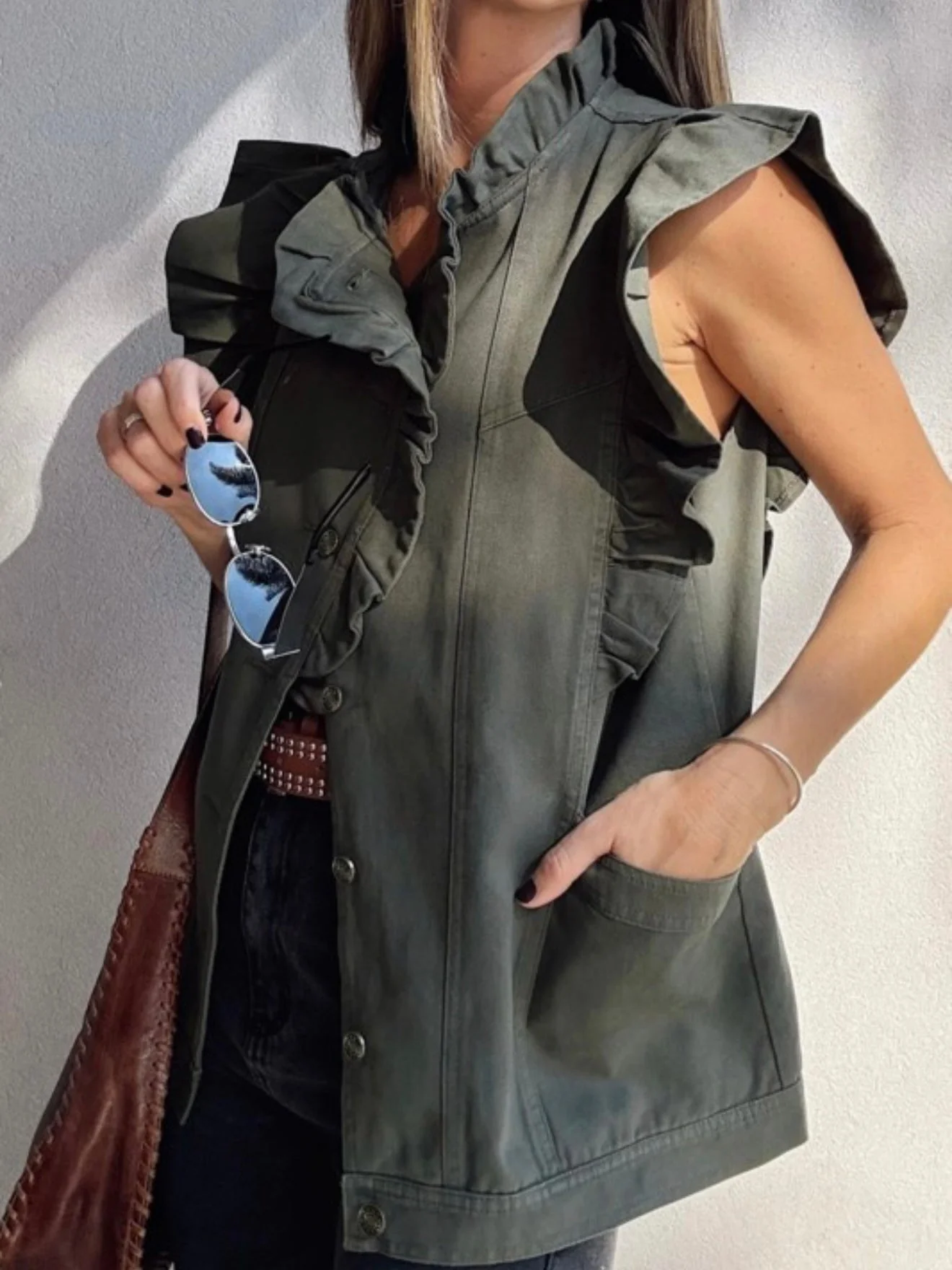 Safari Ruffle Utility Vest - Image 5