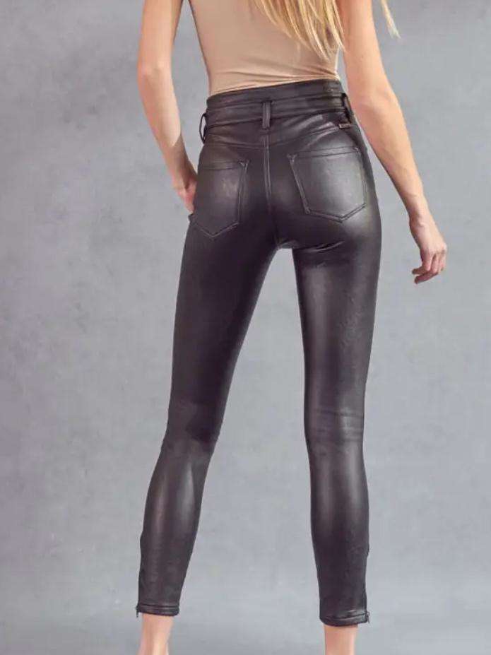 High Rise Faux Leather Kancan Pants {pre-order} - Image 5