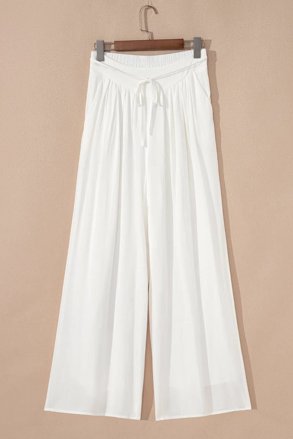 Ivory Drift Pleated Wide Leg Pants - Image 7