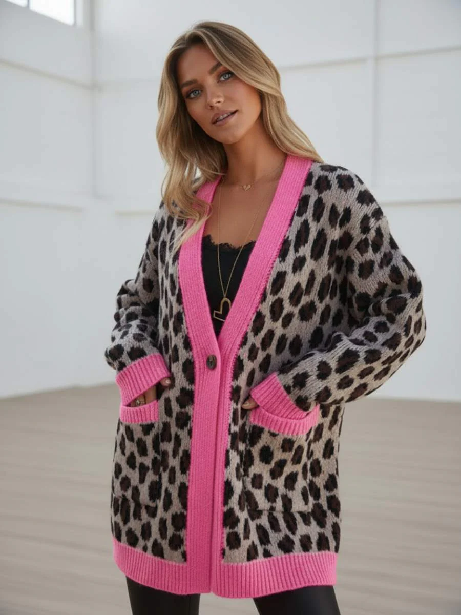 Wild Crush Colorblock Leopard Cardigan - Image 5