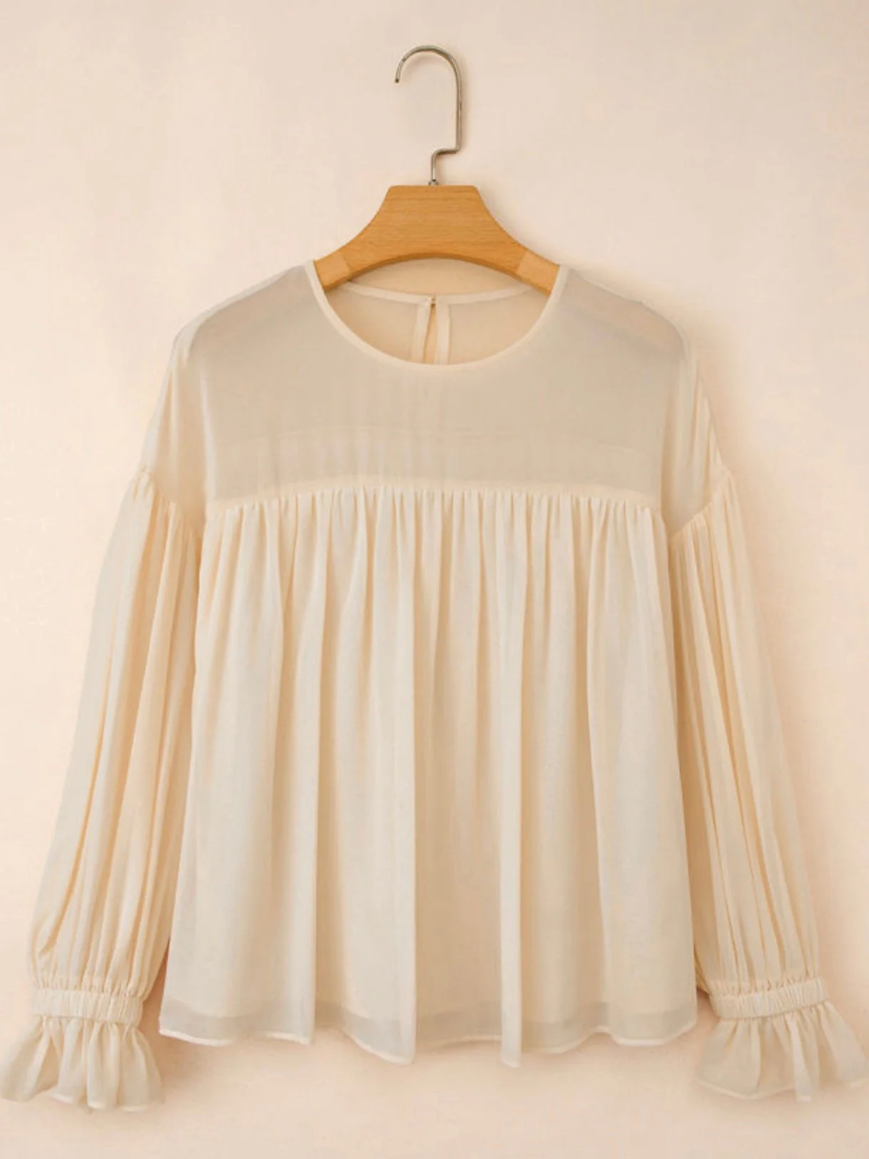 Latte Glow Chiffon Blouse - Image 3
