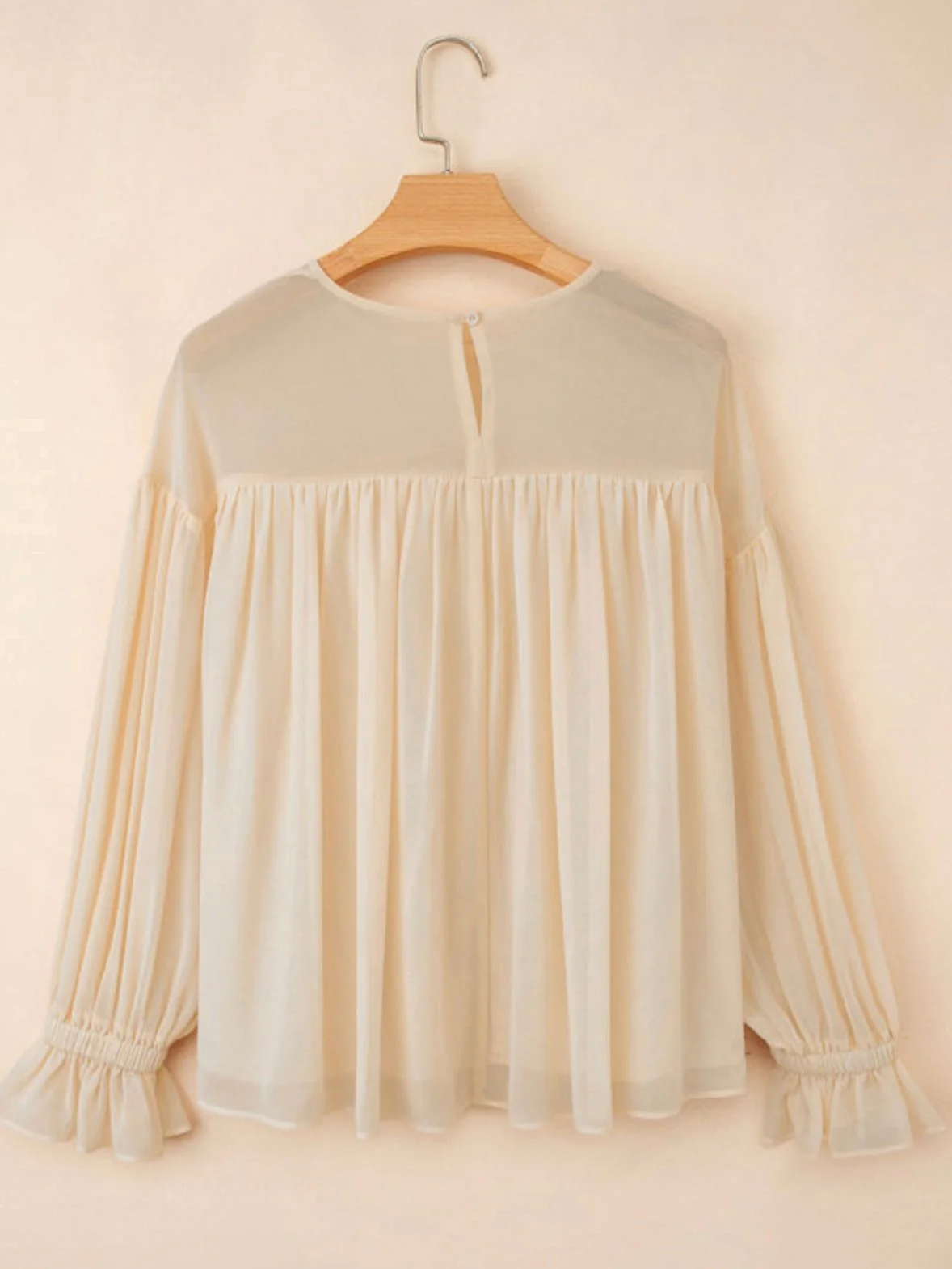 Latte Glow Chiffon Blouse - Image 4