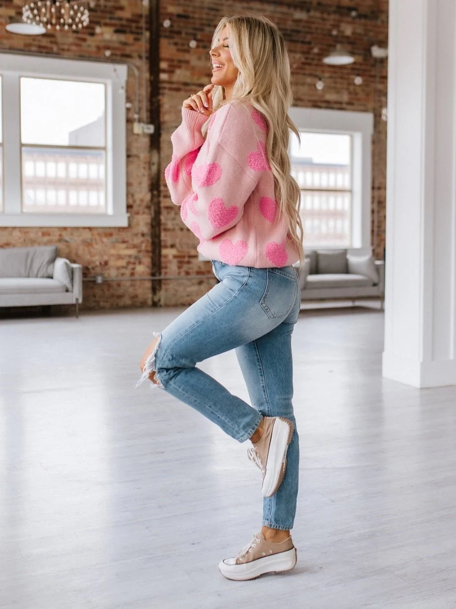 Fuzzy Heart Sweater - Image 3