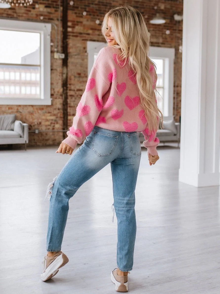 Fuzzy Heart Sweater - Image 4