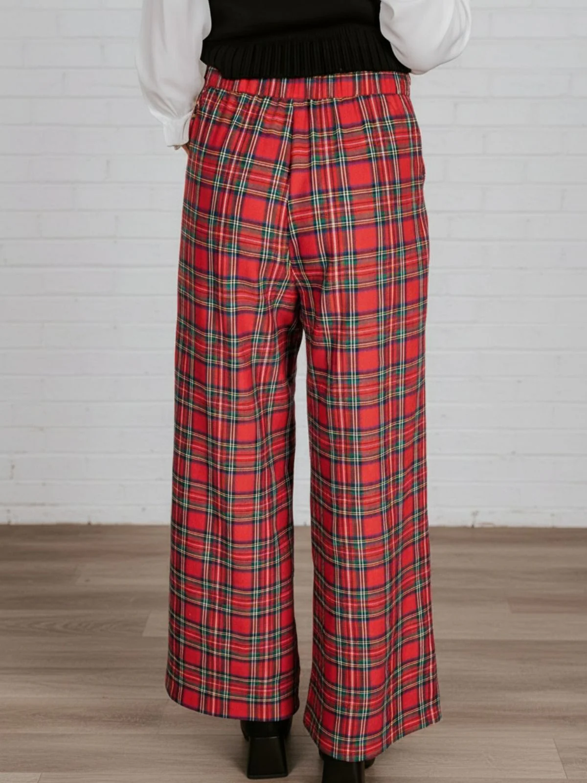 Made In Plaid Wide Leg Pants - Image 3