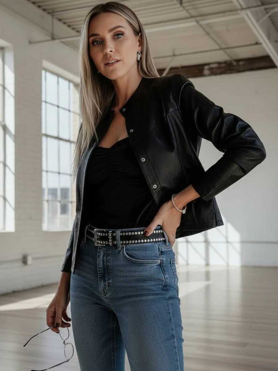 Modern Moto Faux Leather Jacket - Image 3