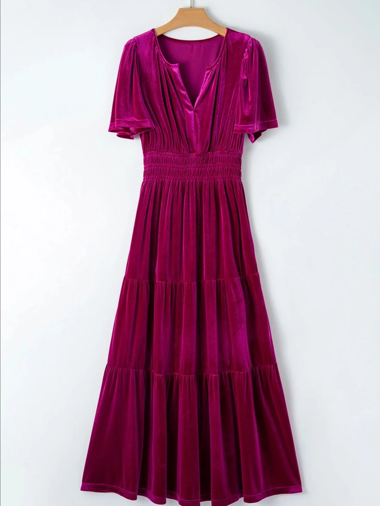 My Magenta Velvet Dress - Image 5