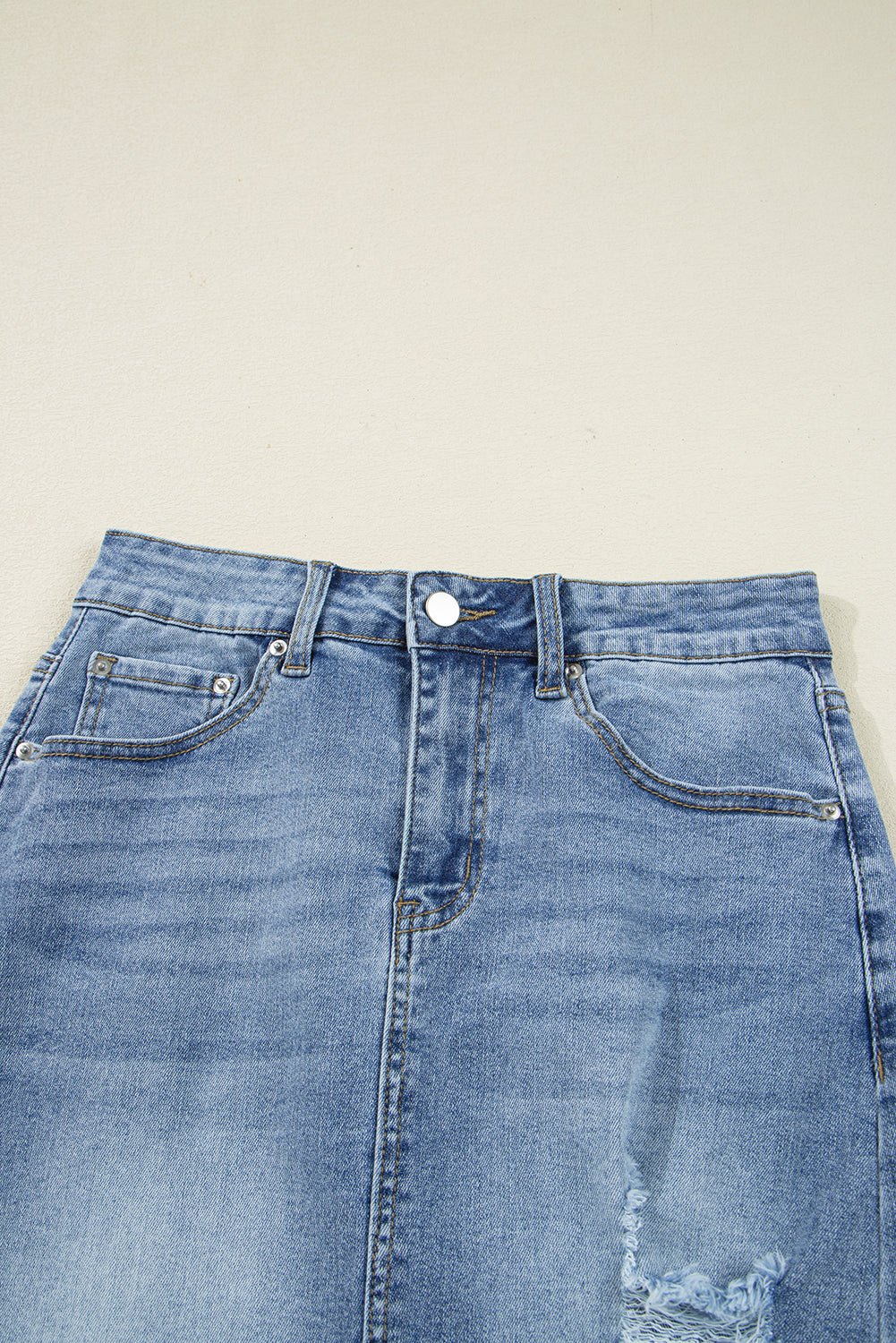 Desert Cut Denim Skirt - Image 15