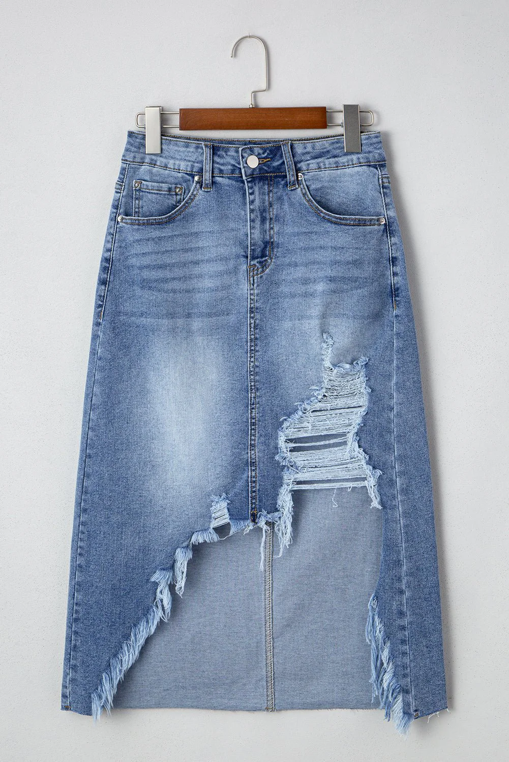 Desert Cut Denim Skirt - Image 17