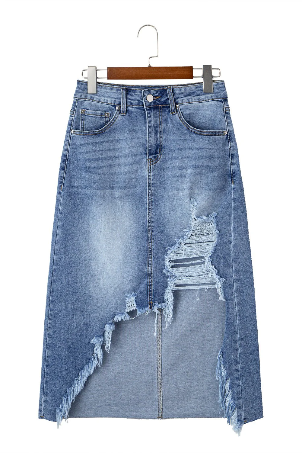 Desert Cut Denim Skirt - Image 6