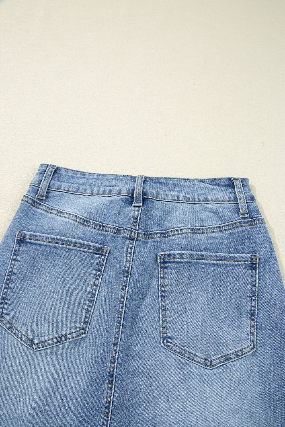 Desert Cut Denim Skirt - Image 7