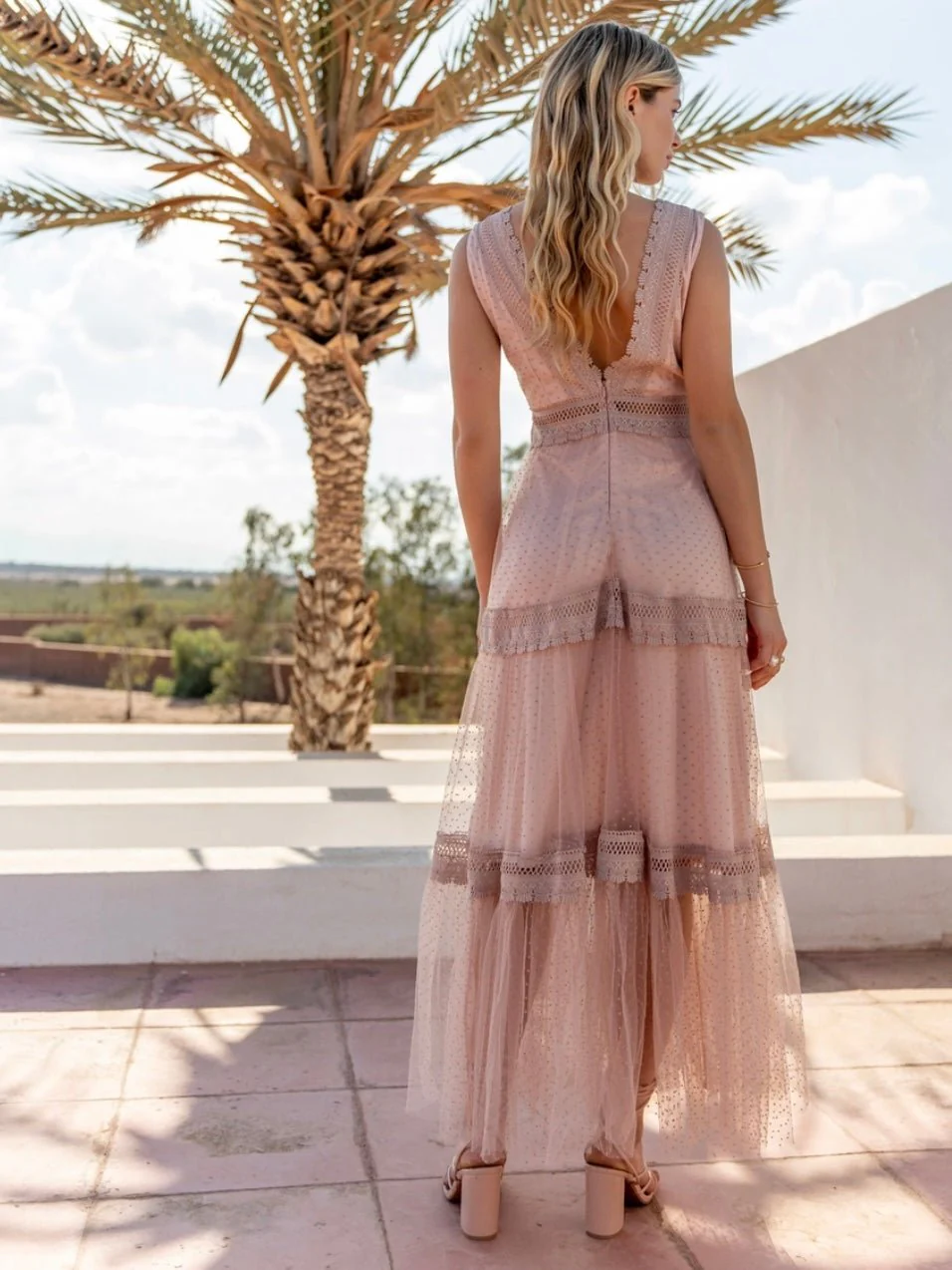 Nikki Dotted Tulle Maxi Dress - Image 10