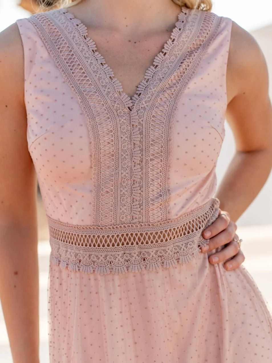 Nikki Dotted Tulle Maxi Dress - Image 9