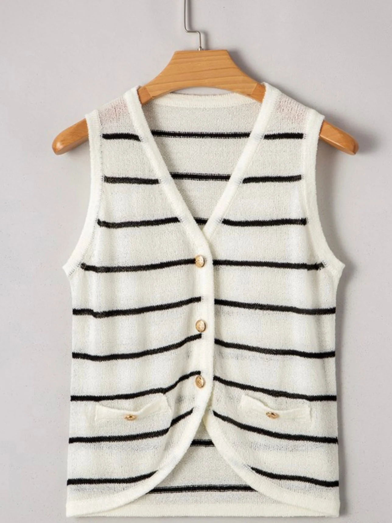 Parisian Stripe Knit Vest - Image 8