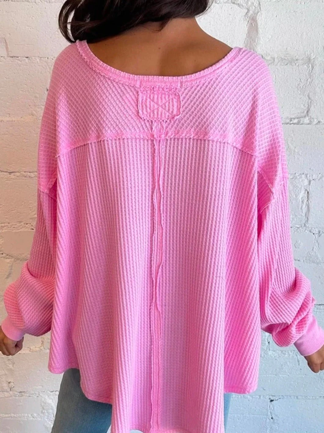 Pink Bliss Waffle Knit Top - Image 5