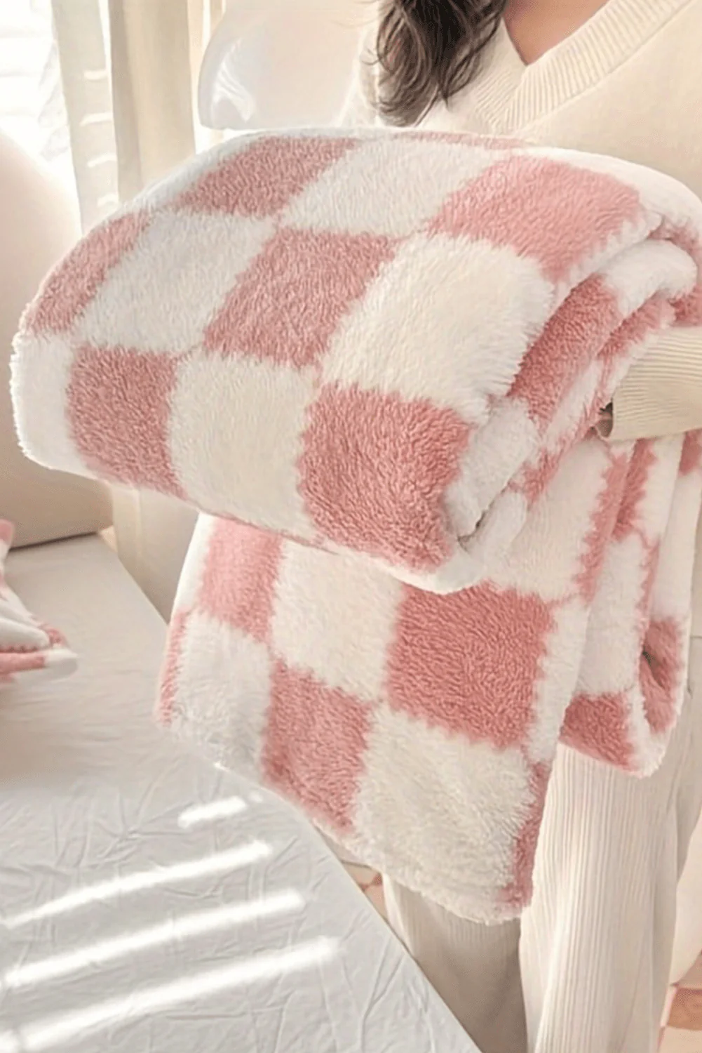 Pink Check Dreams Blanket - Image 2