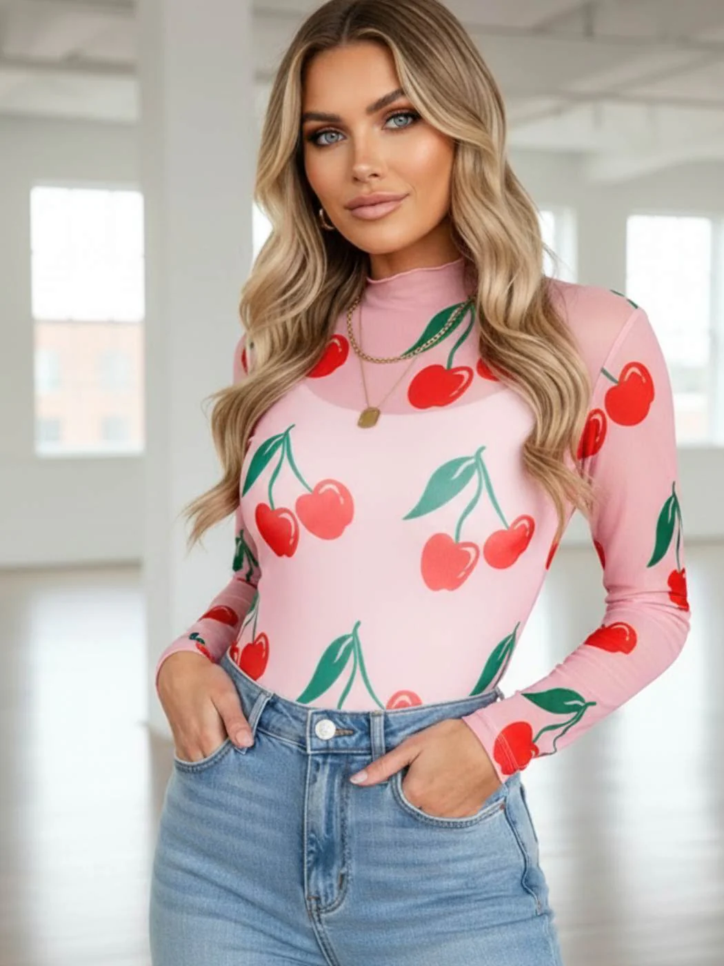 Cherry Crush Mesh Top - Image 2
