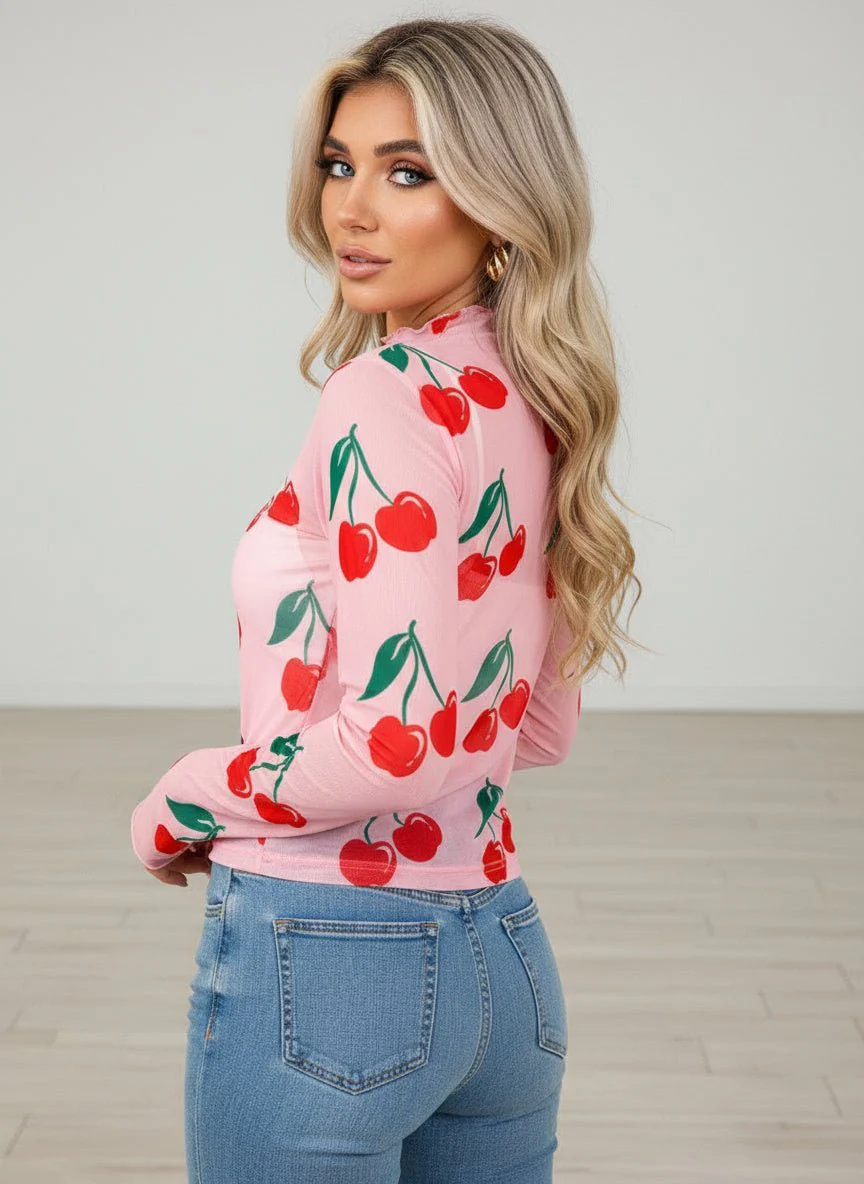 Cherry Crush Mesh Top - Image 4