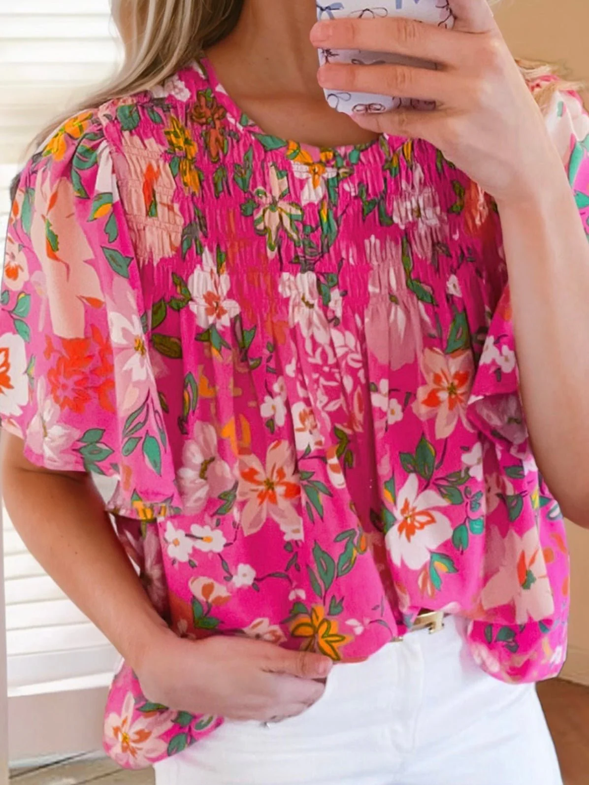 Fresh Pink Smocked Top - Image 4