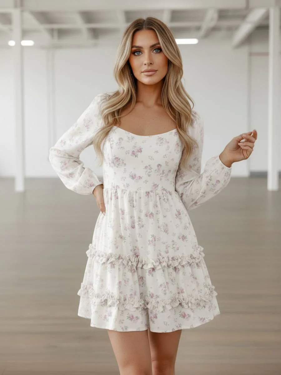 Pink Meadow Ruffle Mini Dress - Image 5