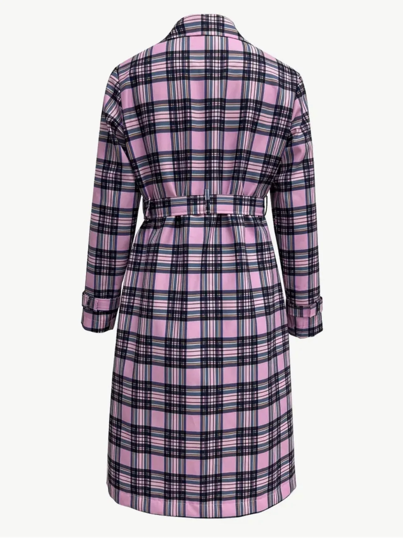 Pop Plaid Trench Coat - Image 4