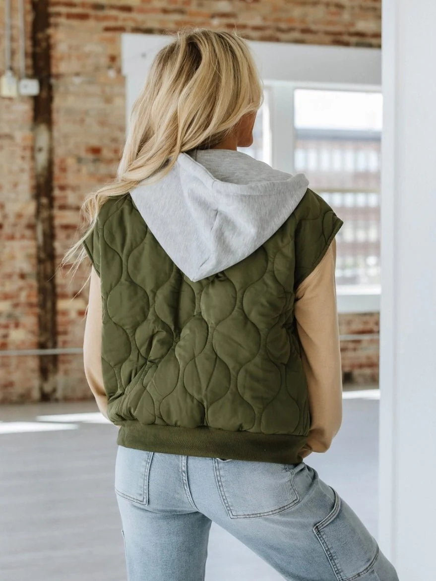 Quinn Quilted Hooded Vest - Image 8