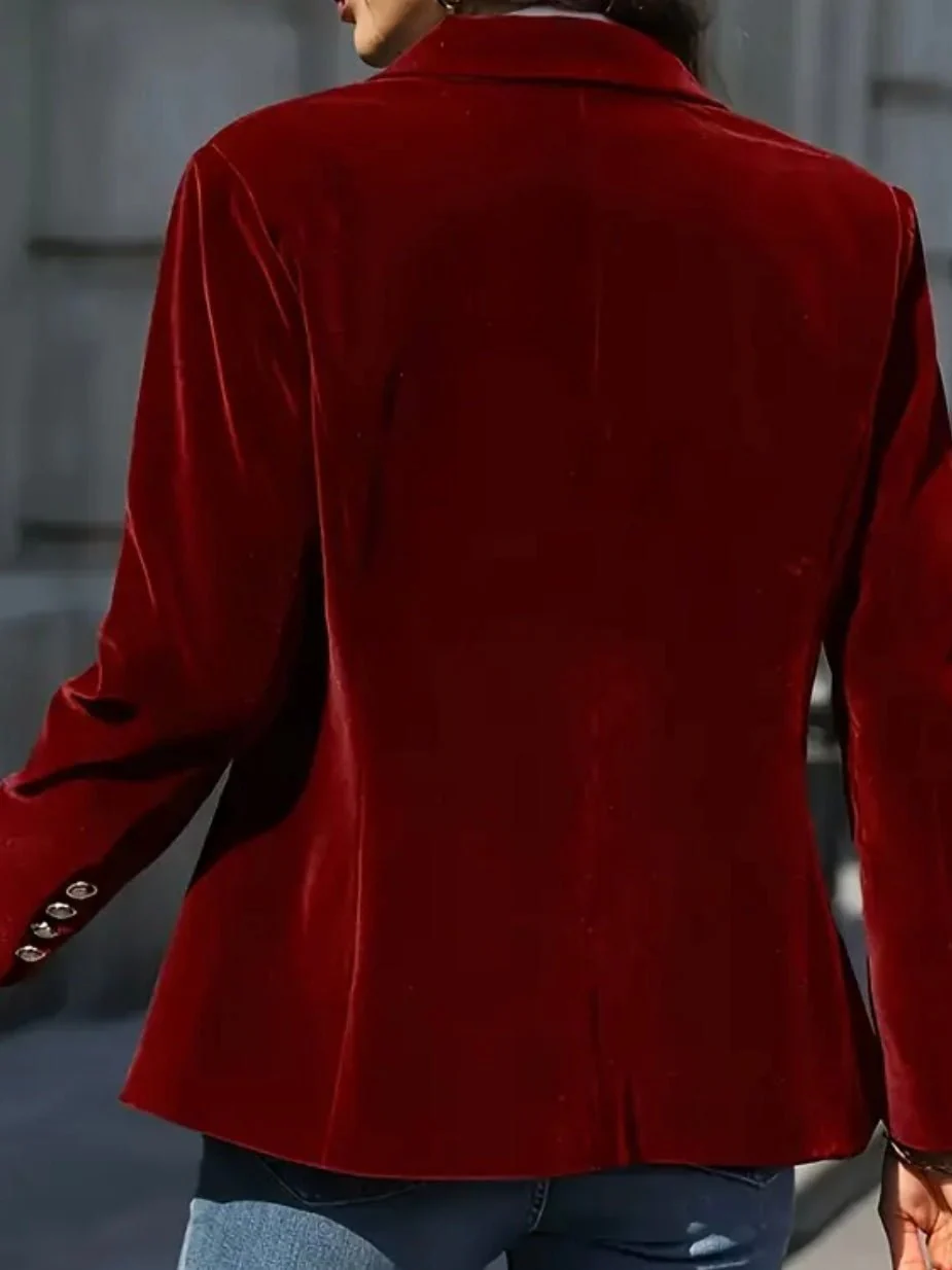Red Royale Velvet Blazer - Image 3