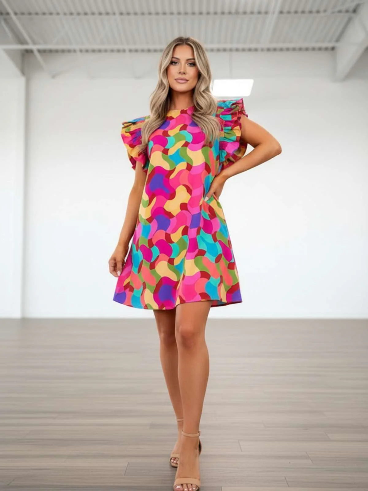 Kaleido Flutter Mini Dress - Image 3