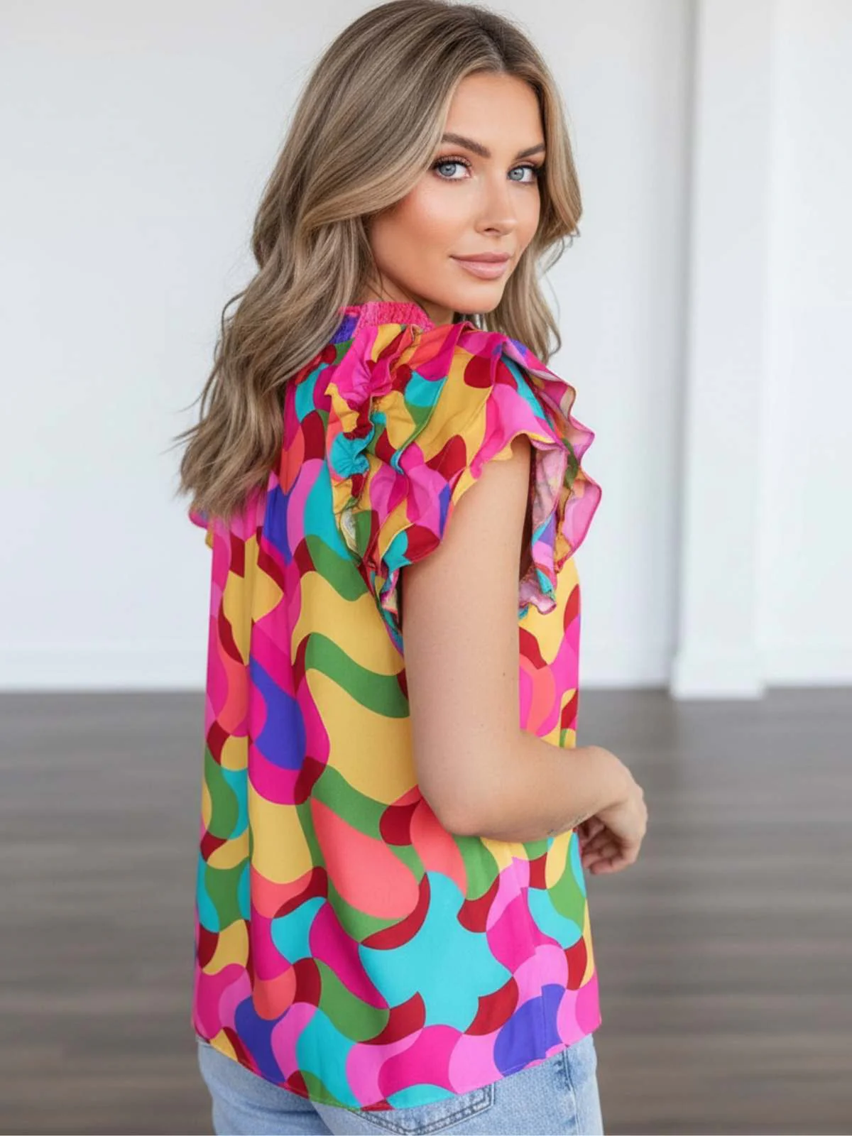 Kaleido Ruffle Blouse - Image 2