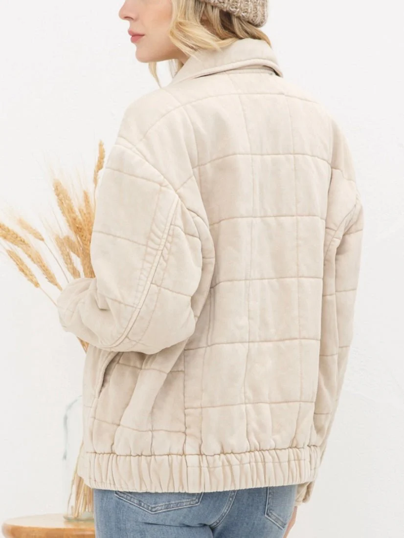 Stone Washed Quilted Jacket - Image 10