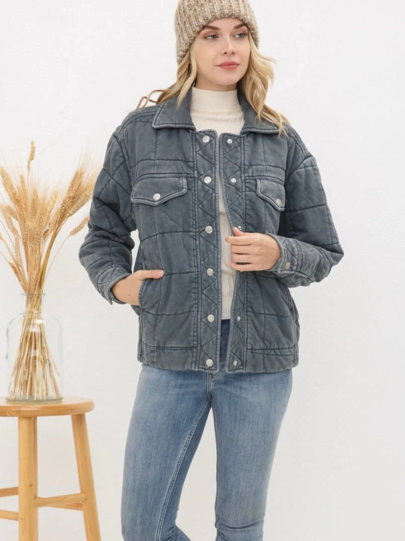 Stone Washed Quilted Jacket - Image 13