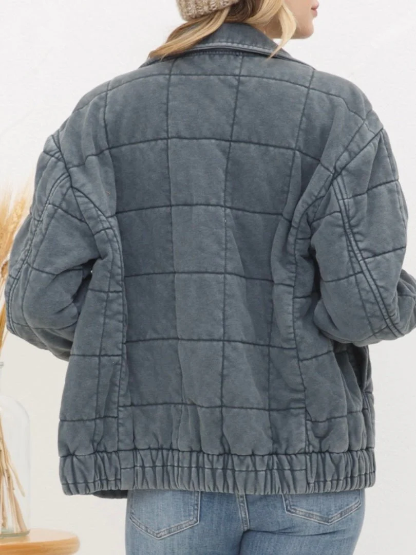 Stone Washed Quilted Jacket - Image 14