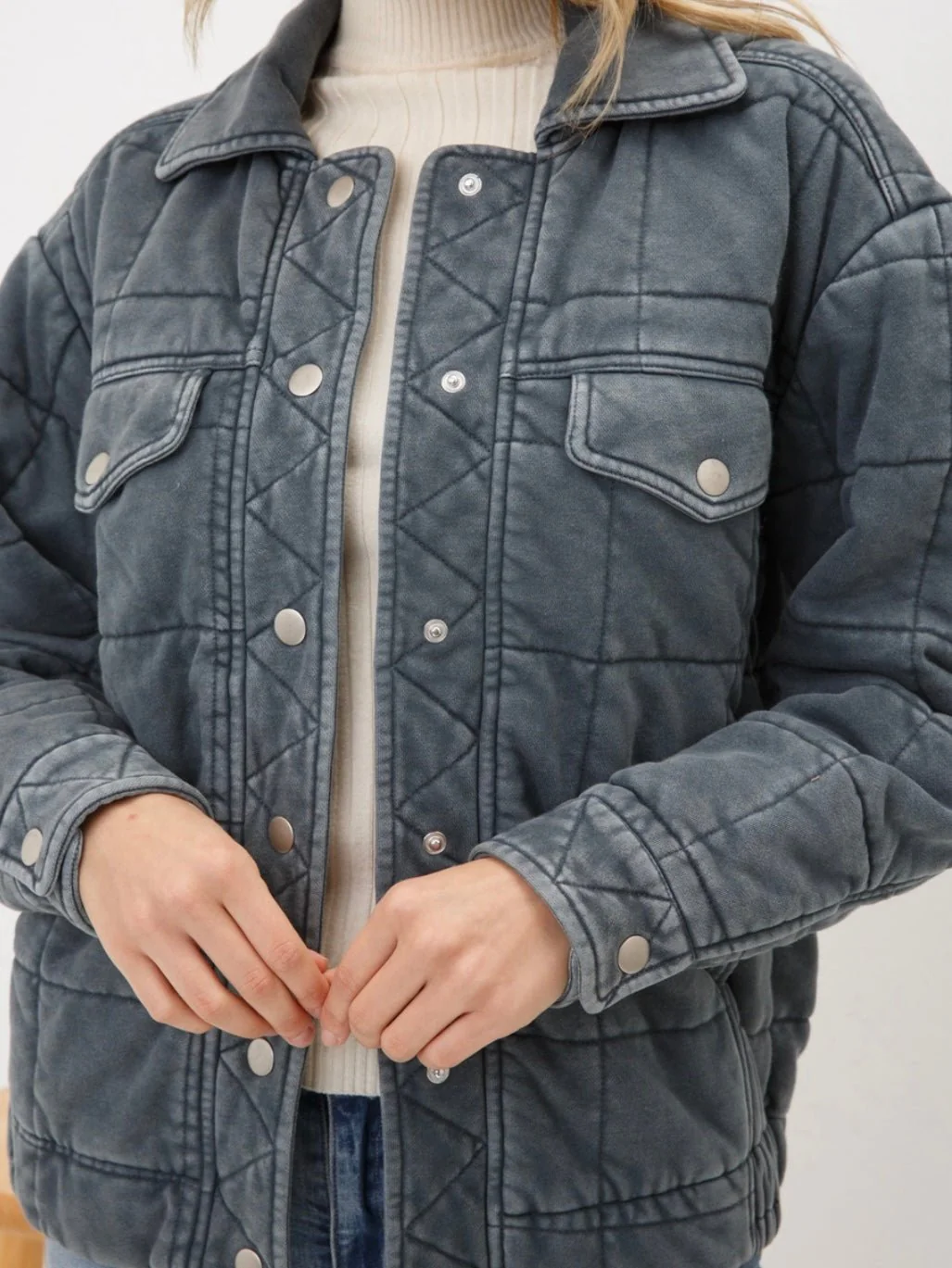 Stone Washed Quilted Jacket - Image 15