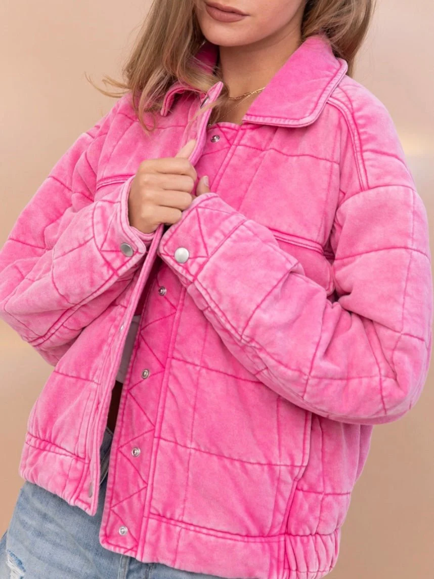 Stone Washed Quilted Jacket - Image 3