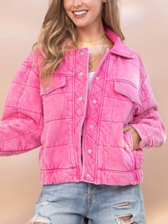Stone Washed Quilted Jacket - Image 4
