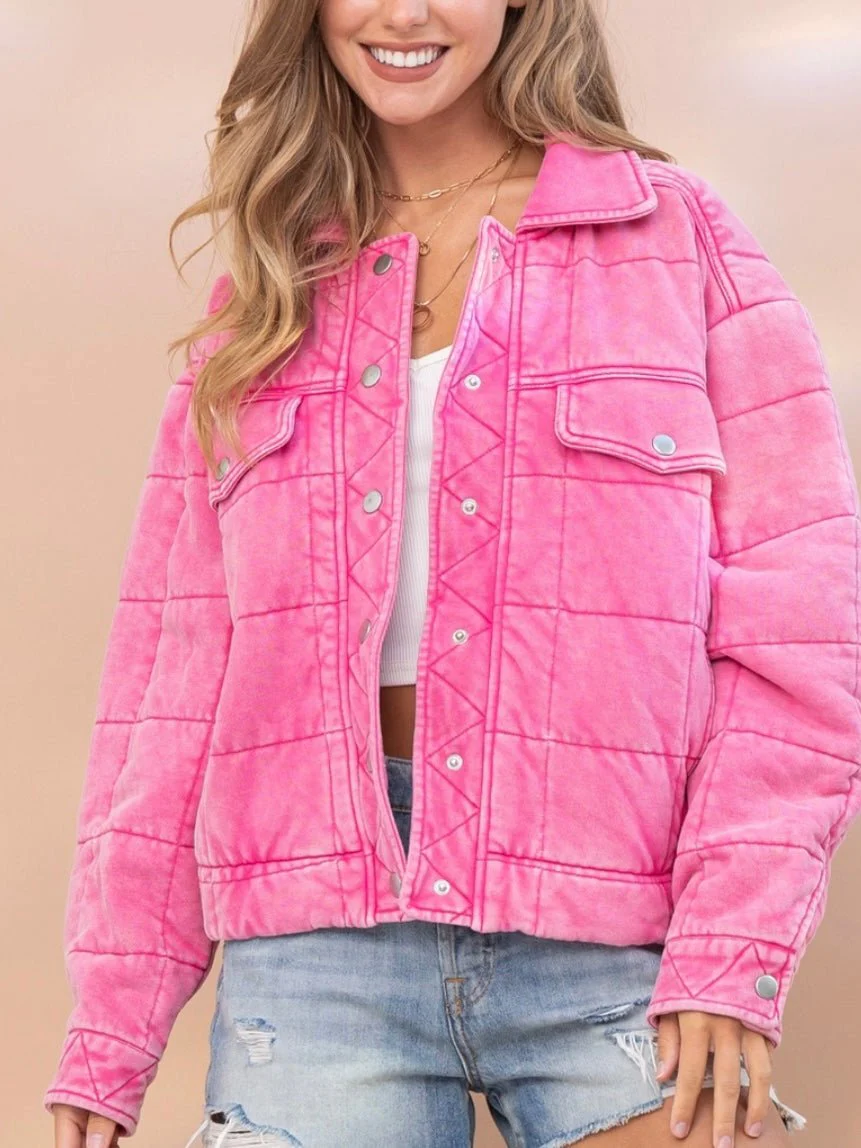 Stone Washed Quilted Jacket - Image 5