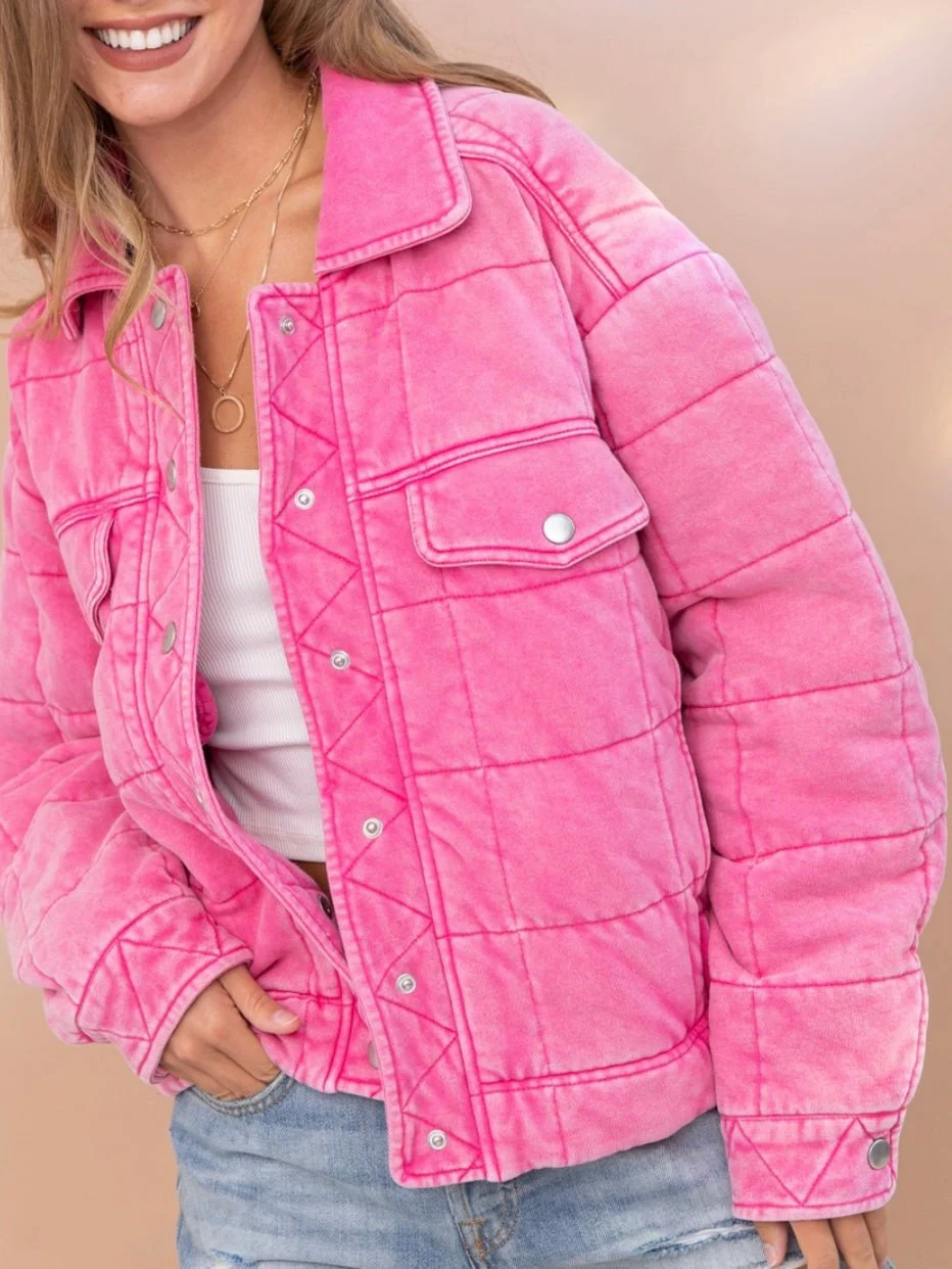 Stone Washed Quilted Jacket - Image 6