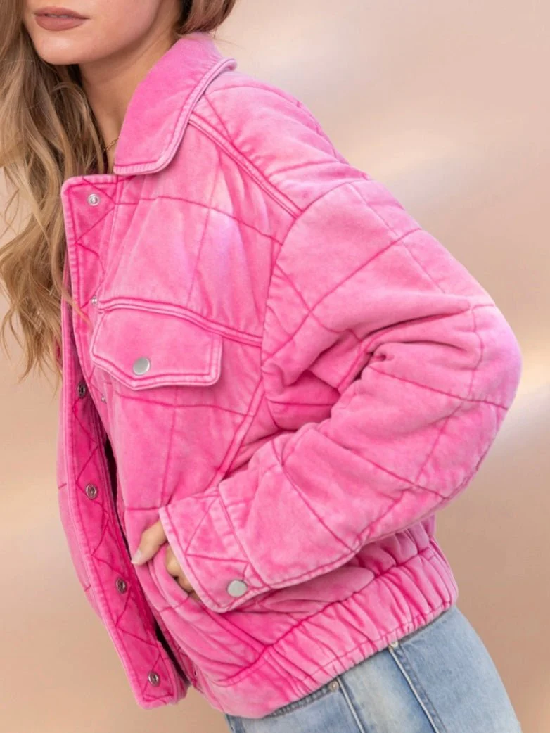 Stone Washed Quilted Jacket - Image 7