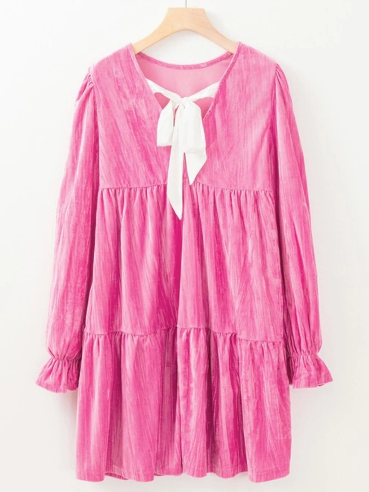 Rosette Velvet Bow Dress - Image 4