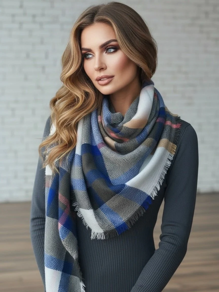 The Blanket Scarf {blue} - Image 3