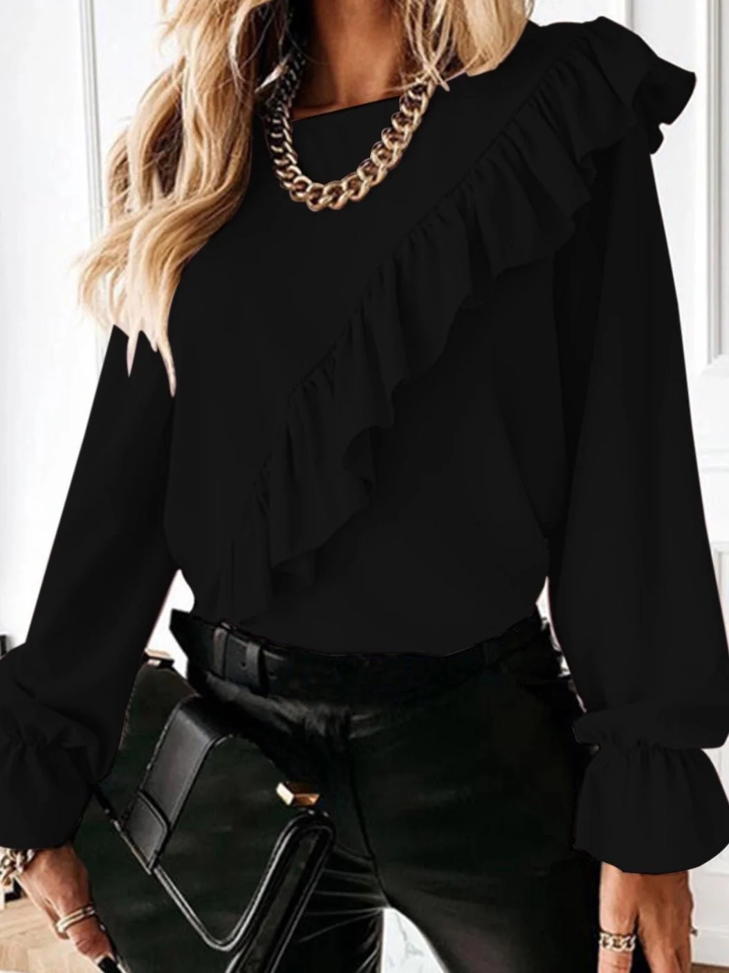 Venetian Ruffle Blouse Top - Image 4