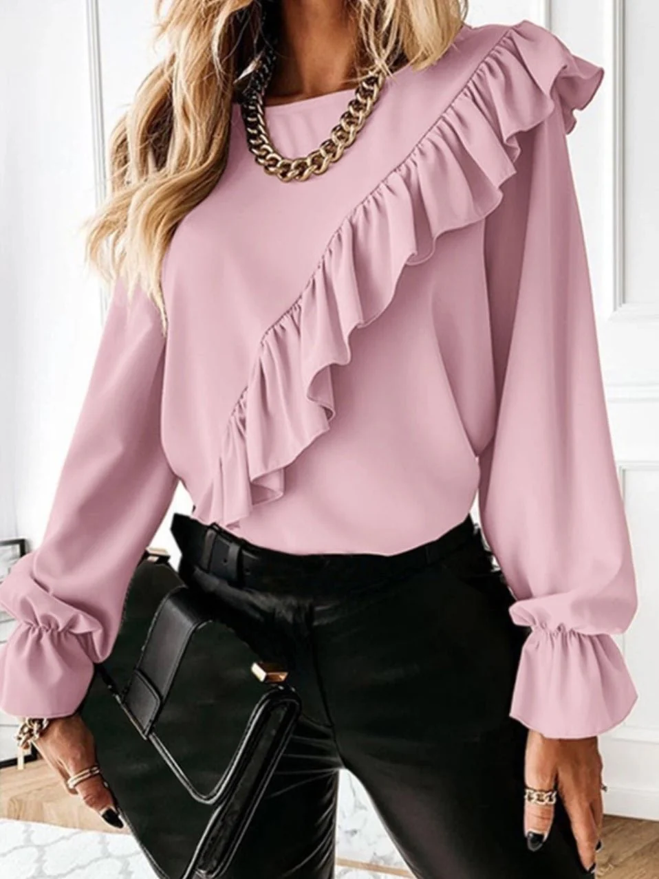 Venetian Ruffle Blouse Top - Image 5