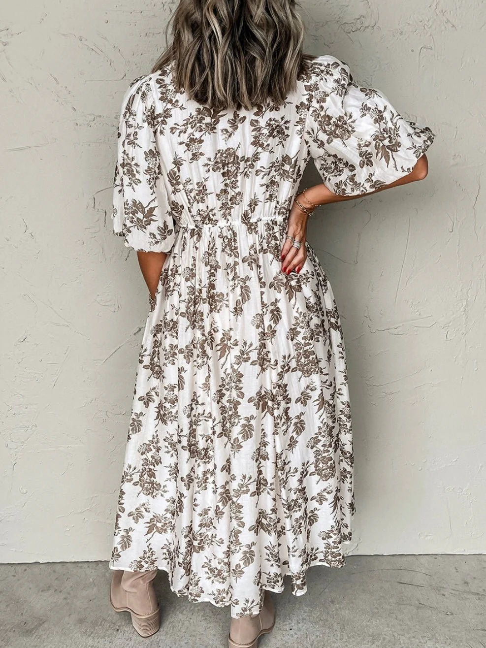 Whispering Blooms Button Dress - Image 4