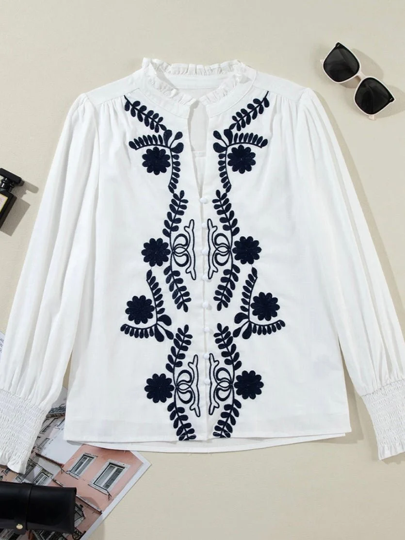White to Black Embroider Top - Image 7
